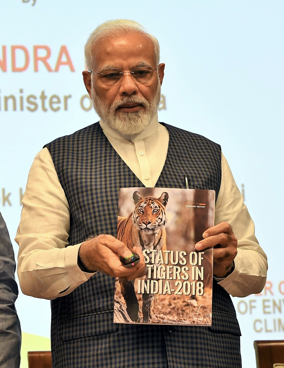 Honourable PM releasing Status of Tigers in India - 2018 report
