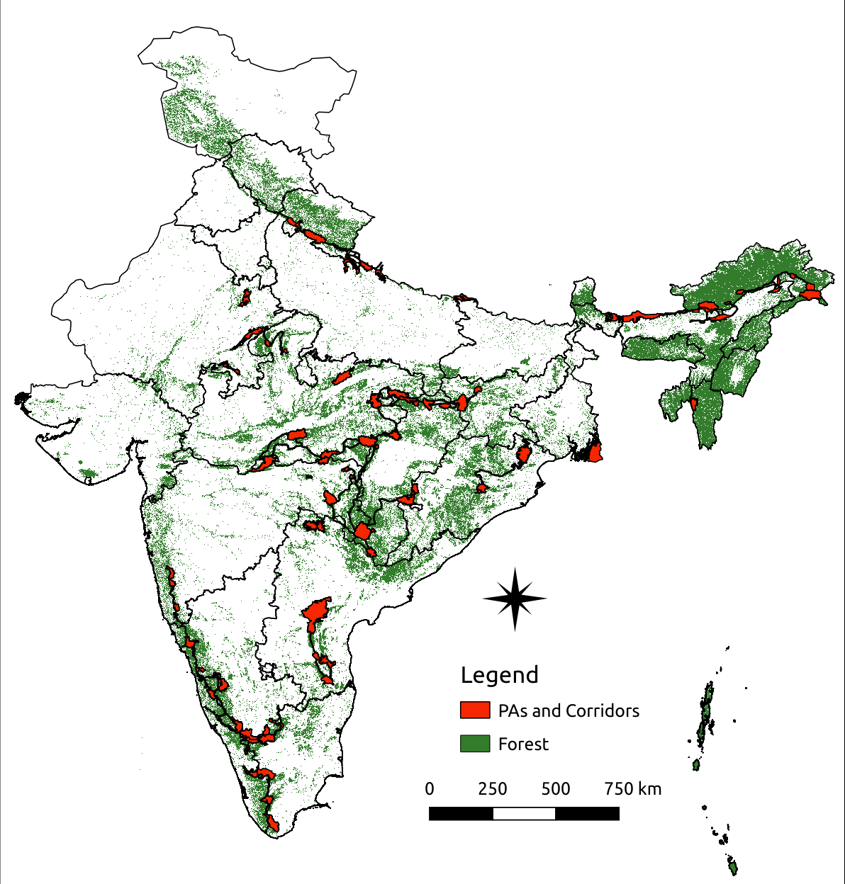 Corridor map of India